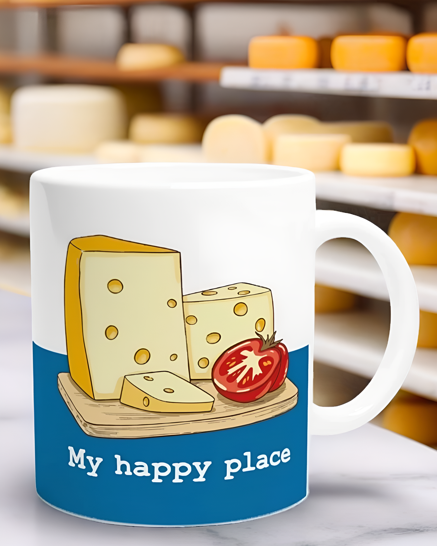 My Happy Place Mug - A Perfect Gift for Cheese Lovers!