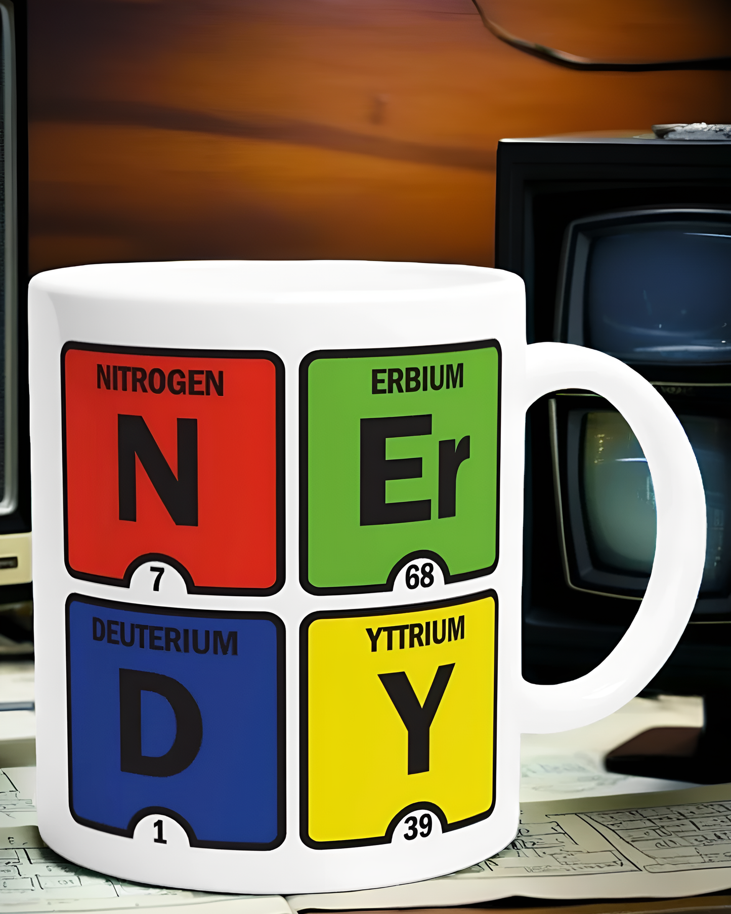 Nerdy: Funny Periodic Table of Elements Science Coffee Mug