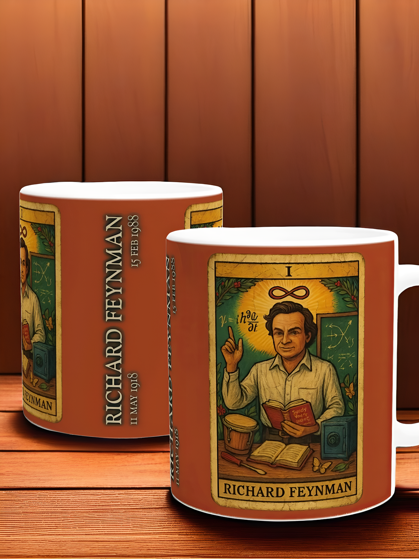 Richard Feynman The Magician Tarot Card 11oz Ceramic Mug