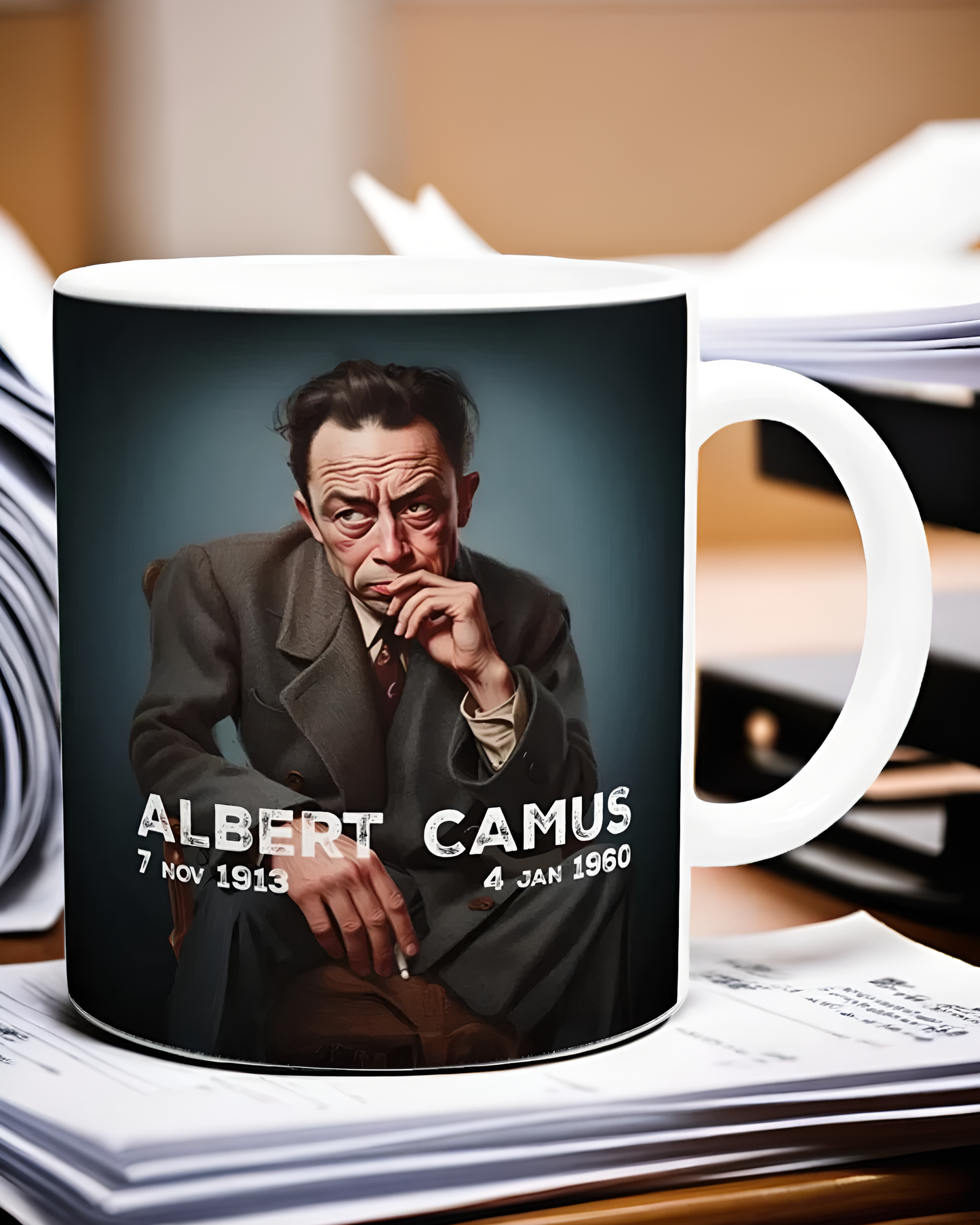 Albert Camus Portrait Ceramic Mug