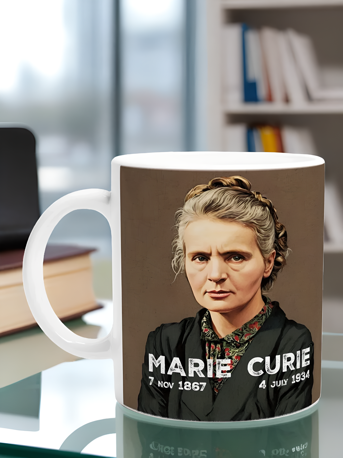 Marie Curie Inspired Ceramic Mug – Scientist Tribute