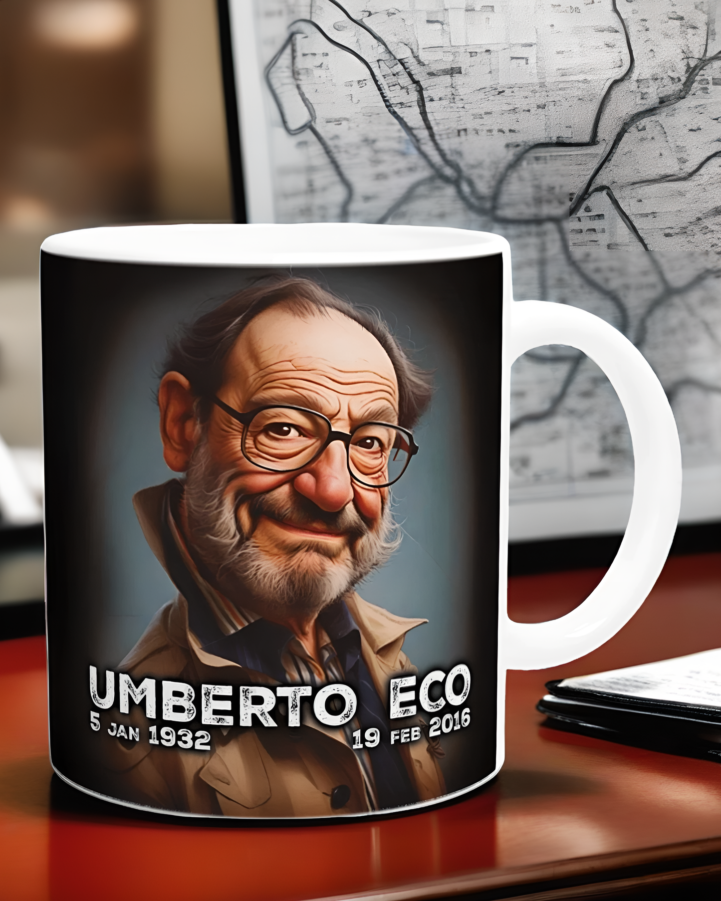 Umberto Eco Literary Mug | Semiotics Scholar Coffee Cup | Bookworm Gift