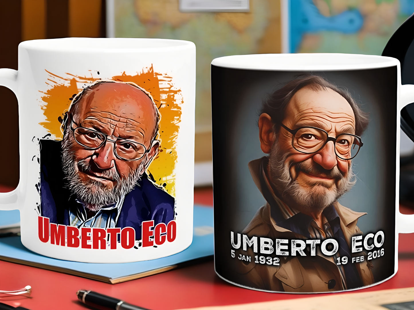 Umberto Eco Literary Mug | Semiotics Scholar Coffee Cup | Bookworm Gift