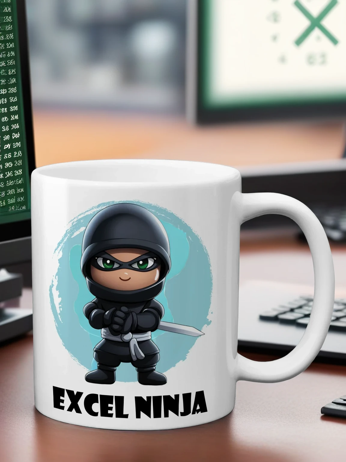 Excel Ninja Funny Coffee Mug - Gift for Coworkers Who Love Spreadsheets