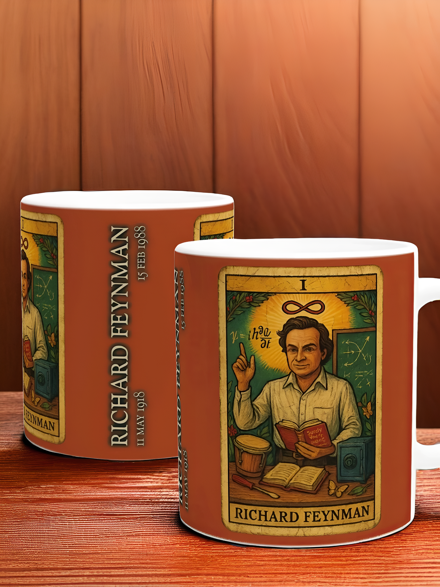 Richard Feynman The Magician Tarot Card 11oz Ceramic Mug